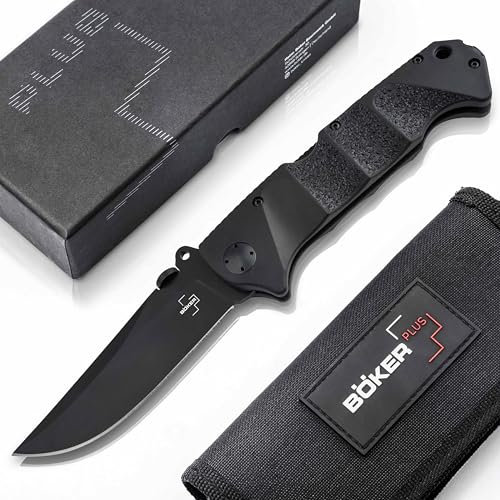 BÖKER PLUS® RBB 2.0 Einsatzmesser klappbar - taktisches D2 Taschenmesser für Militär, Polizei & Einsatzkräfte mit Zytel-Griff - schwarzes Profi Outdoor Klappmesser mit Clip