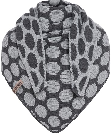 Knit Factory - Liva Trekantssjal - Anthracite/Light Grey - 180x75 cm