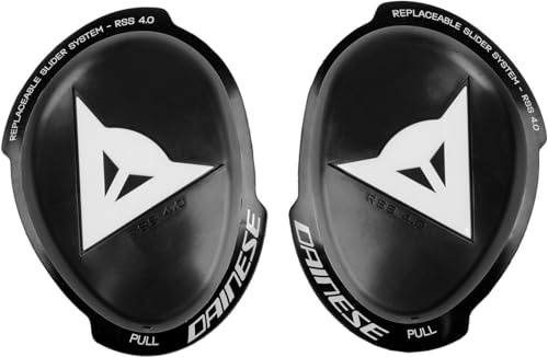 Dainese - Knee Slider Rss 4.0 Hdc, Motorrad-Kniepad, leicht und verstellbarer Motorradschutz, für Männer und Frauen, Schwarz/Weiß, N | Thermofutter