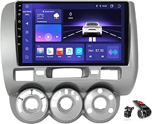 MLXABHG Android 12.0 Radio Doppio DIN Navigatore satellitare per Auto per H-Onda Jazz City 2002-2007 Navigazione GPS unità Principale MP5 Lettore Video multimediale Ricevitore FM BT con 4G 5G WiF