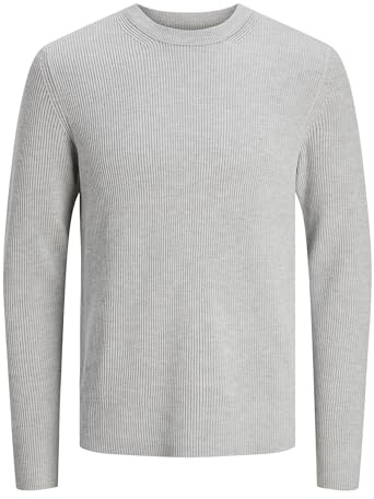 JACK & JONES Jjeperfect Knit Crew Neck SN Maglione da Uomo, Chiaro Grigio Melange, M