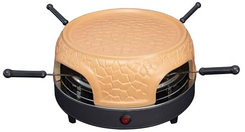 Horno de pizza Gastronoma - horno de pizza con cúpula de terracota para 4 personas - cúpula de pizza - 800 vatios - preparación en 5-7 minutos - con accesorios - cúpula plana