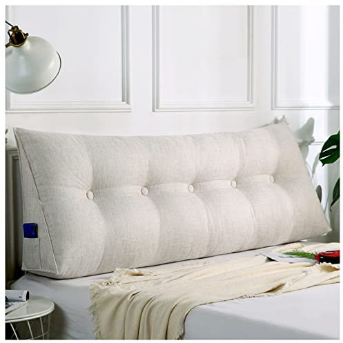 LANAZU Kopfteil-Sitzkissen, Bettlese-Rückenkissen, keilförmiges Rückenstützkissen, geeignet für Schlafzimmer und Wohnzimmer (White 100cm/39in)