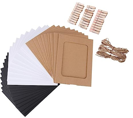 LIFKOME 3 Bilderrahmen Selber Machen Fotografien Fotos Bilderrahmen Aus Papier Große Antiquität Fotohalter Zum Aufhängen Papierfoto Fotorahmen Aus Bastelpapier Foto Wand Kraftpapier Bambus