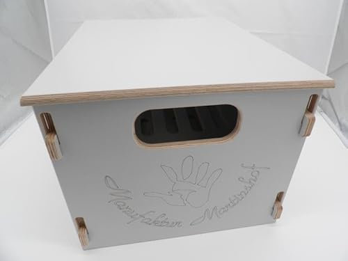 Bierkasten Flaschenrutsche mit Deckel in grau mit Wunschgravur Manufaktur Martinshof Herrentag, Himmelfahrt, Geschenk für Männer, Party, Biergarten, Vatertag