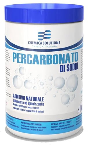 Percarbonato di Sodio per bucato Additivo Naturale, smacchiante, sbiancante, igienizzante ecologico barattolo da 1 Kg 200 Lavaggi Chemica Solutions