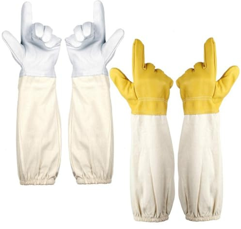 Biodlingshandskar, Biodlingshandskar av nitril, 2 par biodlarhandskar Tjocka bihandskar, långärmade getskinnshandskar med elastisk manschett Biodlardräkt