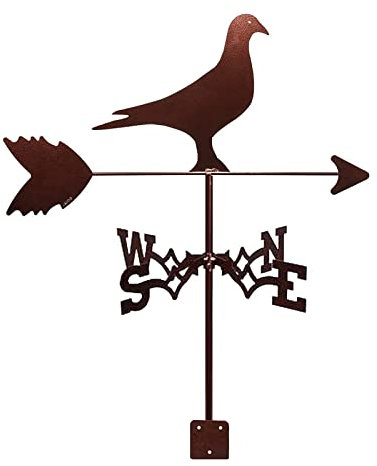 Wetterfahne Tauben-Wetterfahne, Metallhalterung, Windfahne, für den Außenbereich, Dach, Gartenmontage, Hofdekoration, Edelstahl-Wetterfahne, Windrichtungsanzeiger, Bauernhof-Szene, Zuhause, Messwerkz