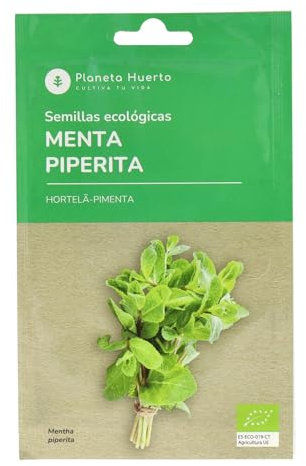 Planeta HUERTO | Semillas Ecológicas de Menta Piperita – Planta Aromática con Sabor Refrescante, Ideal para Infusiones y Postres