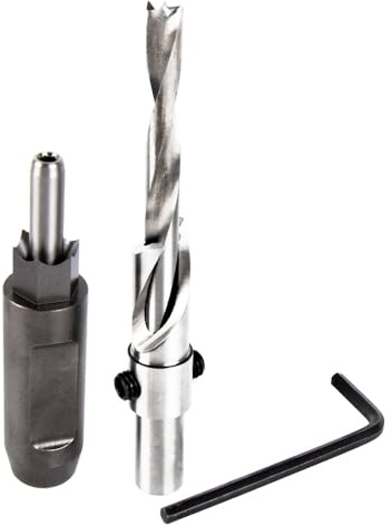 O'SKOOL Cincel hexagonal para tornillo hexagonal de 1/4 pulgadas y tuerca con broca de avellanado, ideal para hacer agujeros hexagonales en madera