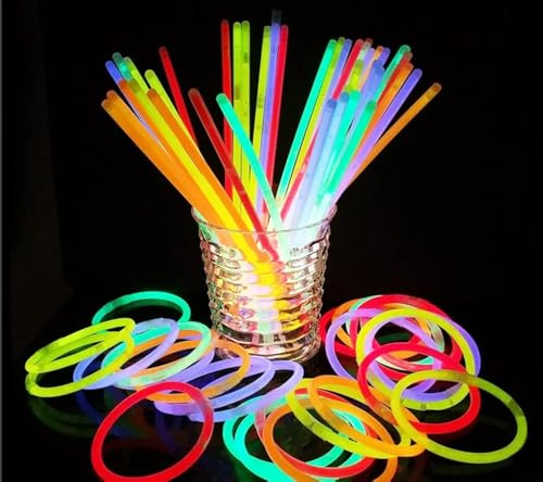 XXJXING Knicklichter Party Set,100 Stück Leuchtstäbe 100 Verbinder, (100 Stück)