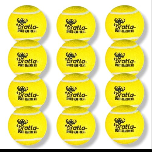 Bratla Palline da tennis professionali per cricket, leggere, per mazza da cricket (confezione da 12)