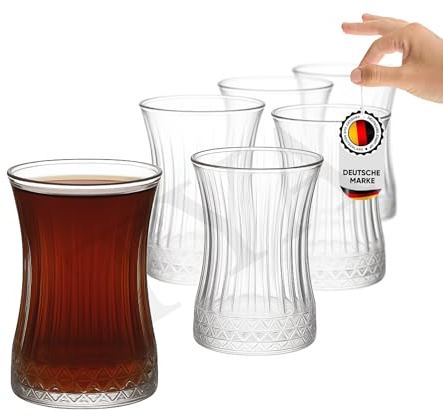 Pasabahce Elysia Türkische Teegläser Set aus Glas, 170 ml, 6-teilig für 6 Personen
