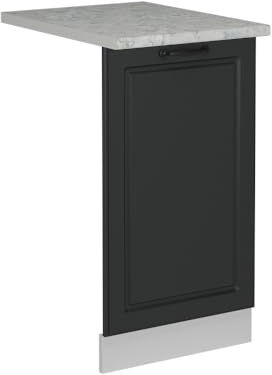 Vicco Frontale lavastoviglie R-Line Antracite country 45 cm | Frontale in MDF · + Piano di lavoro · Abbinato al frontale cucina · Maniglie in metallo · Facile integrazione