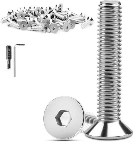 XRXYMQ 30 Stück Senkkopfschrauben M6 x 40 mm Schrauben Edelstahl V2A | Innensechskant Schrauben aus Edelstahl, Senkkopf, Silber, Rostfrei, Einfache Montage, Möbelbau, Heimwerken