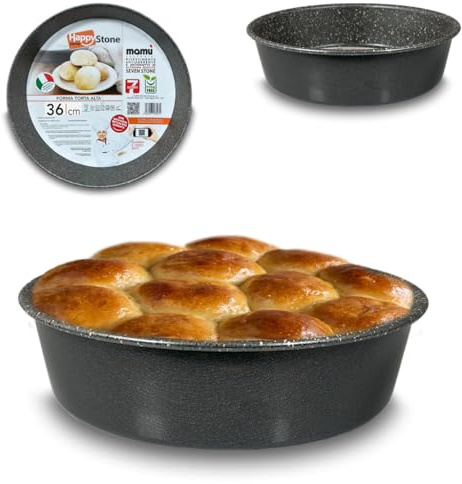 ARCA, Teglia Alta Diametro 36 cm per Forno, Antiaderente e Adatta alla Lavastoviglie, Ideale per Torte e Altre Ricette, in Alluminio, Made in Italy