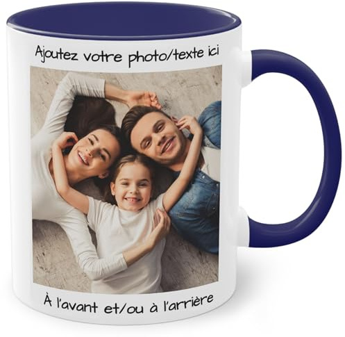 Tazza personalizzata con immagine o Scritta dei tuoi caricamenti, tazza personalizzata, tazza in ceramica adatta al microonde e alla lavastoviglie, 325 ml