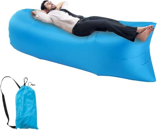 Generisch Aufblasbares Luftsofa für Outdoor, Camping und Strand, Tragbar mit Tragetasche, Blau
