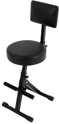 Dettchan Schwarz Gitarrenhocker mit Rückenlehne, Höhenverstellbarer Gitarrensitz Verstellbarer Musikhocker, für Bühnen, Studios, Schlafzimmer und Wohnungen