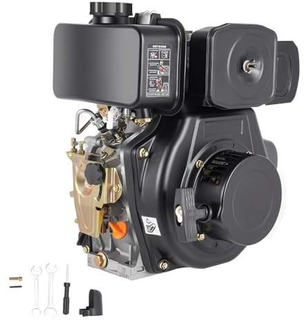 Motore diesel a 4 tempi, 5 CV, motore diesel di avviamento rapido, 4,05 kW, avviamento a fune raffreddato ad aria, albero da 20 mm, cilindrata da 247 cc, monocilindro, motore di avviamento leggero