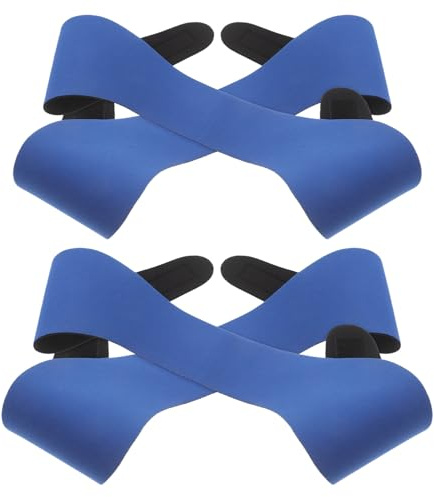 Gogogmee 4 Stück 4 Stück-Pack Schwimmstirnband Ohrenschutz Neopren Verstellbar Größe L Blau Schwimm Ohrband für Damen und Herren Pool Strand Duschen und Fitness