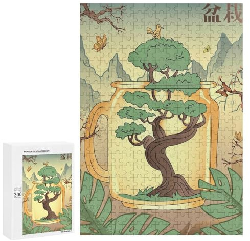 Picture Puzzle – Japanese Bonsai Tree Fuji, Challenging Puzzle for Adults, 300 PCS, New Year Decoration – for Detail-Focused Puzzlers