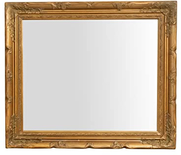 Biscottini Väggspegel 74 x 64 x 4 cm - Shabby Antik Guld Badrumsspegel - Vintage Spegel