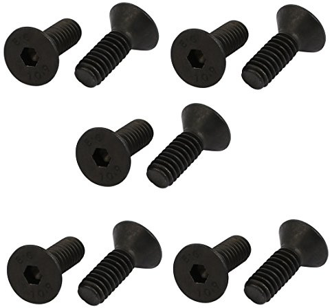 sourcing map 10pcs 1/4-20 x 3/4 Liegierter Stahl Flachkopf Innensechskantschraube Verschluss DE de