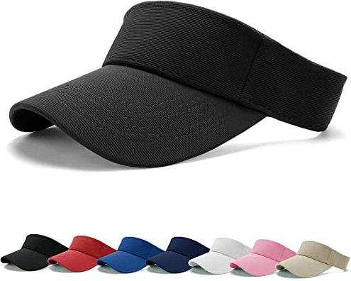 BLURBE Sun Visor Cap - Women Ponytail Baseball Cap, Sport Outdoor Plain Visor Hat, Adjustable Twill Golf Tennis Hats Black