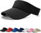 BLURBE Sun Visor Cap - Women Ponytail Baseball Cap, Sport Outdoor Plain Visor Hat, Adjustable Twill Golf Tennis Hats Black