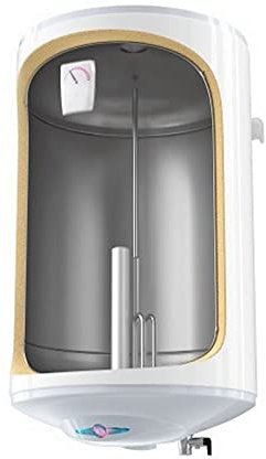 Edelstahl Warmwasserspeicher Boiler, wandhängender elektrischer Boiler mit 3000 Watt 3kW - druckfest - in der Größe 80 Liter - Slim -
