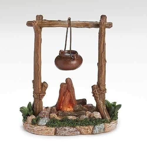 Fontanini by Roman Inc., Lighted Campfire, 7.5 Collection, Nativity Figure and Accessories, Hand Sculpted and Painted (7x6x4)