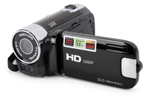 Videocámara de Cámara Digital, Cámara de Video Digital de 16MP con Pantalla Giratoria de 2.7, Videocámara de Video Mini DV con Zoom Digital de 16X para Niños, Principiantes (Negro)