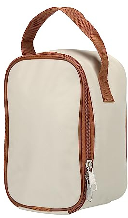 PATIKIL 5x4x8 Insulated Lunch Bags, Reusable Bento Bags Thermal Lunch Tote Portable Food Containers Bag for Men and Women, Beige