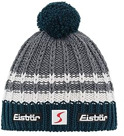 Eisbär Kova Skipool Bommelmütze Beanie Strickmütze Umschlagmütze Damen/Herren - Made in The EU mit Futter, Futter Winter Herbst-Winter - One Size Petrol