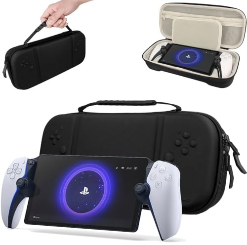 TECHGEAR PS Portal Case, Hard Protective Carry Travel & Storage Case Cover Compatible with Sony PlayStation Portal Remote Player & Accessories [Black]