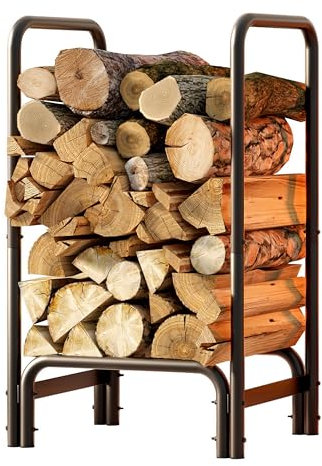 Fire Beauty Firewood Rack Log Holder,Log Storage Holder,Storage Rack,Firewood Stacker for Fireplace Indoor Outdoor(Small)