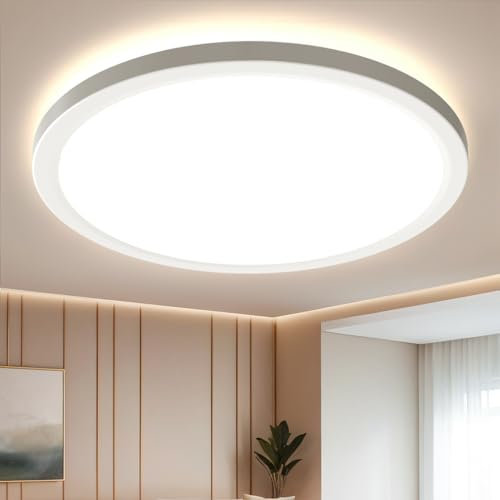EASY EAGLE Plafoniera LED Soffitto, 4000K Lampadario LED Bagno, Moderna Lampada Soffitto Luce per Camera da Letto Bagno Cucina Soggiorno 18W 22CM