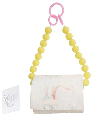 Support Mural pour Papier Toilette - Porte-Papier Toilette Mural en Perles, Porte-essuie-Tout Mural, Porte-Rouleau De Papier Toilette Multifonctionnel pour Décoration Murale De Salle De Bain