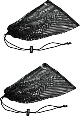 BCOATH 2stücke Robuste Netzbeutel Mit Kordelzug Mesh-balltaschen Bündeltasche Für Tennisbälle Sporttaschen Aus Polyester Schwarz