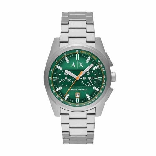 Armani Exchange Watch For Men, Quartz Chronograph Movement and 42mm Case Size with Stainless steel strap