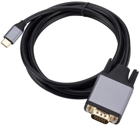 Buqpow TYPE C to VGA Cable USB 3.1 to VGA Adapter 10Gbps HD Screen Cord for PC Laptop Monitor