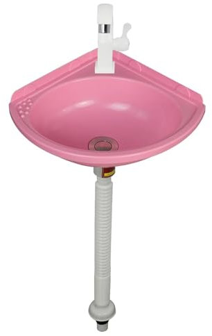 Lavello da bagno ad angolo,Lavabo a vasca singola in Plastica, Lavandino da cucina a parete piccolo,Lavabo sospeso per ospiti,per Barca,Camper,Roulotte,Camper