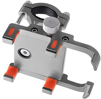 CVUTOVO Soporte de Teléfono para Motocicleta de Aleación de Aluminio Soporte de Navegación Rotatable Compatible con Motos Scooters y ATV Plata