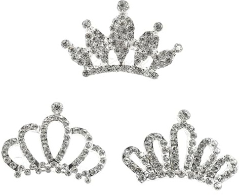 Healeved 3 pièces Diadèmes Garçon Fille Strass Peigne Accessoires Cheveux Fille Confortable pour Anniversaire et Fêtes