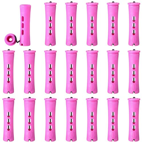 20 rulos de permanentes de 0,75 pulgadas, juego completo de rizadores, rodillos de pelo para mujeres con banda elástica para cabello natural, herramienta de peinado de pelo largo y corto
