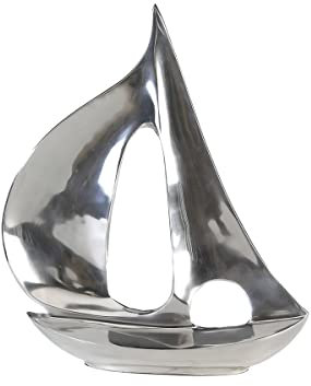 GILDE - Alu Skulptur Boot - poliert - Bad Deko - H. 35 cm