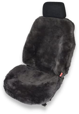 Leibersperger-Felle Cubiertas de Asiento de Coche/Cubierta Piel para Coche Completo De Auténtico Piel de Cordero Premium para Asiento Conductor - Pizarra