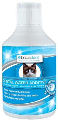 bogar, Bogadent Dental Water, Wasserzusatz für Katzen, Bakterienreduzierendes Katzenzubehör, Katzen-Zahnpflege, Vorbeugung von Plaque und Zahnstein, 250 ML