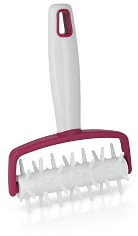 Metaltex DOLCEFORNO - Rodillo perforador, Blanco y Morado, 18 x 12 cm